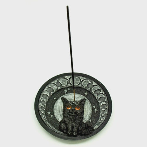 Black Cat Moon Incense Burner