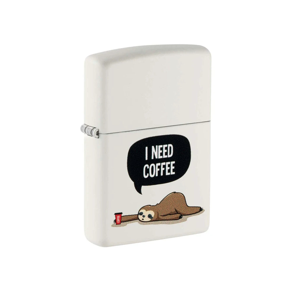 Zippo Lighter I Need Coffee Sloth