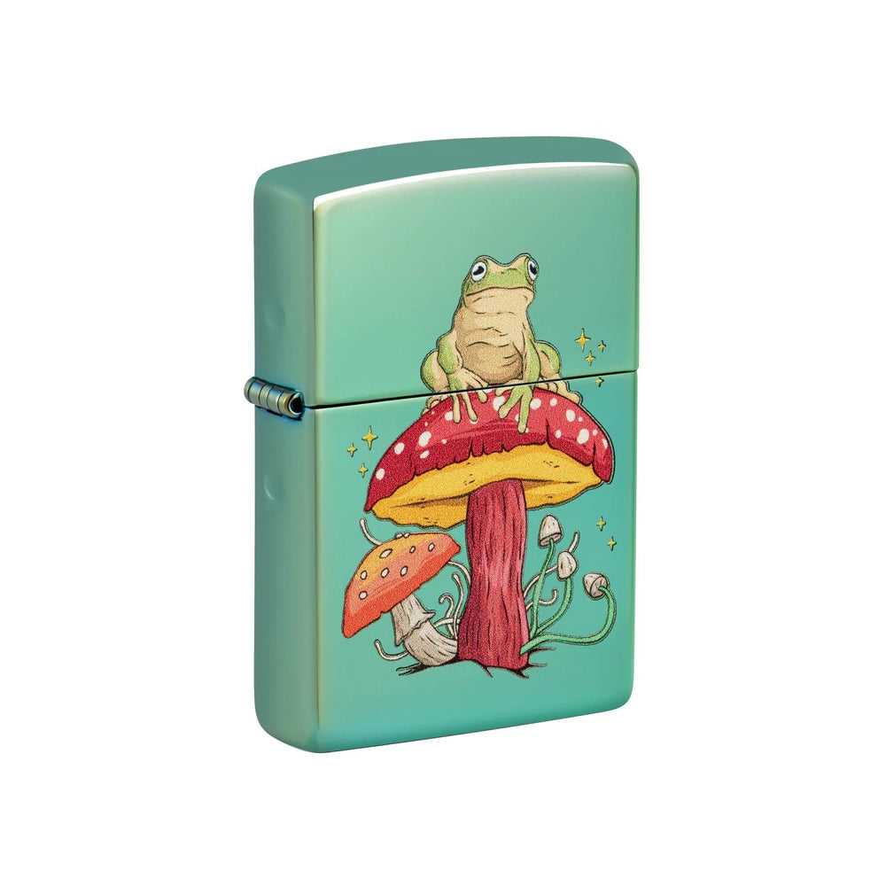 Zippo Lighter Mystical Frog & Mushrooms High Polish Green