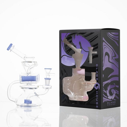 Glass House Color Rim Double Barrel XL Recycler Rig