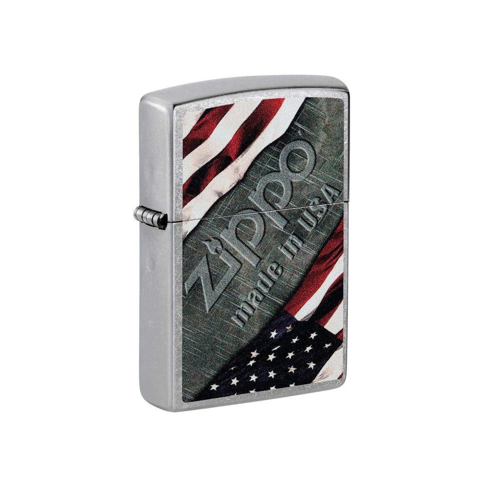 Zippo Lighter American Flag & Metal Street Chrome SALE