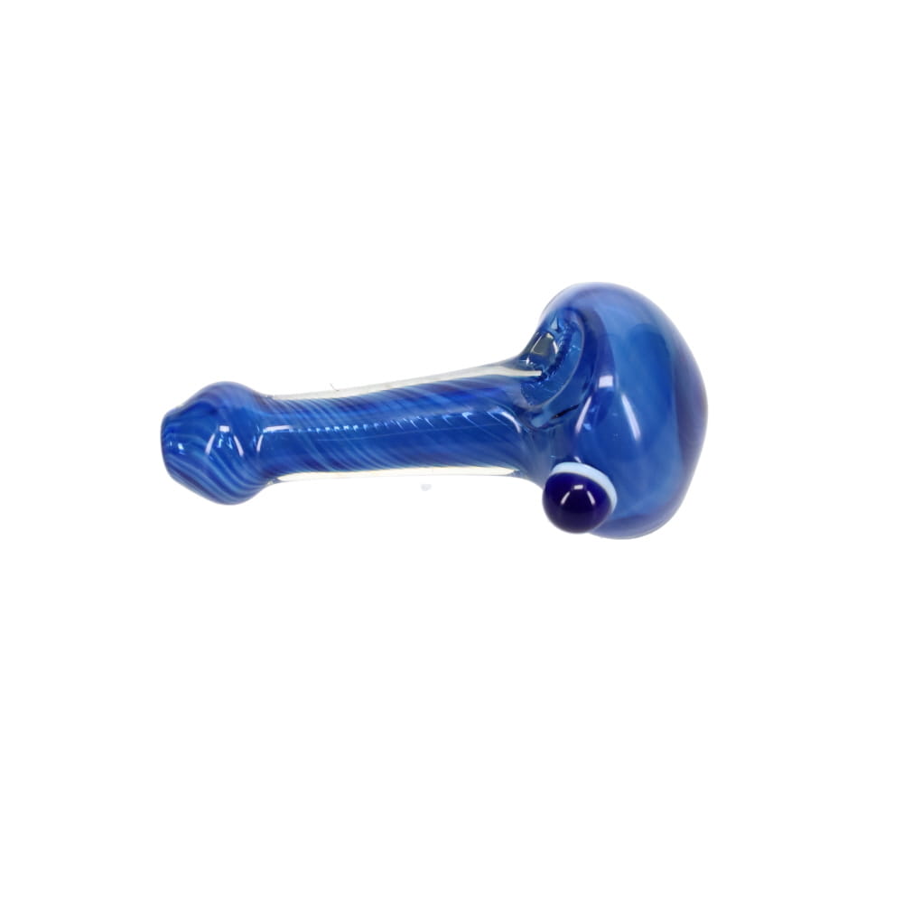Addison Hanna Glass Blue Swirl Spoon with Marble