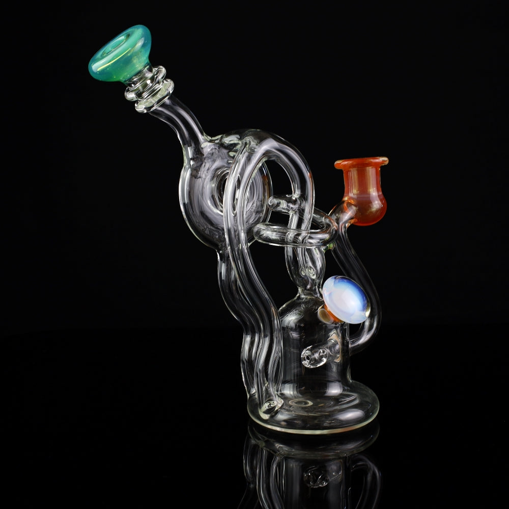 Cambria Clear w/ Color Accents Swirl Curl Recycler Rig