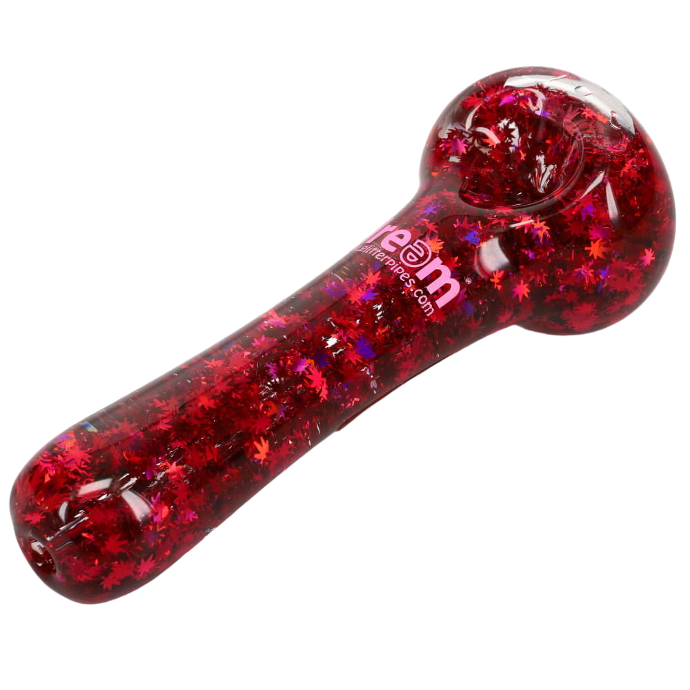Dream XL Pot Leaf Glitter Pipe - Assorted Colors