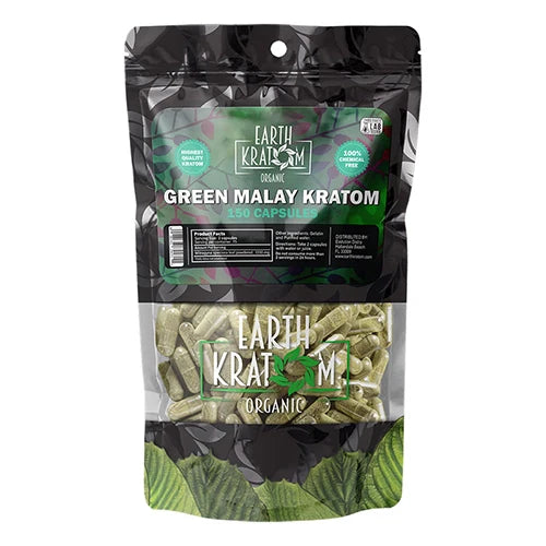 Earth Kratom Green Malay - 150 Capsules SALE