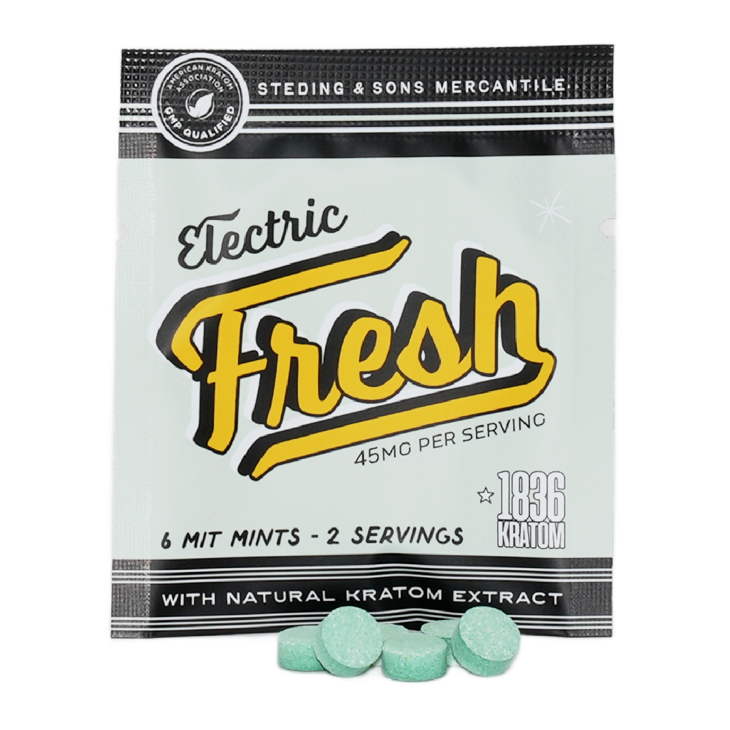 1836 Kratom Mints Electric Fresh 45mg - 6ct SALE
