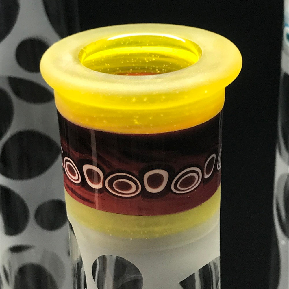 Oddball Glass Sandblasted Flower Tube with Worked Top SALE