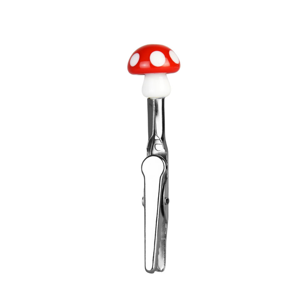 Glass Roach Clip - Mushroom