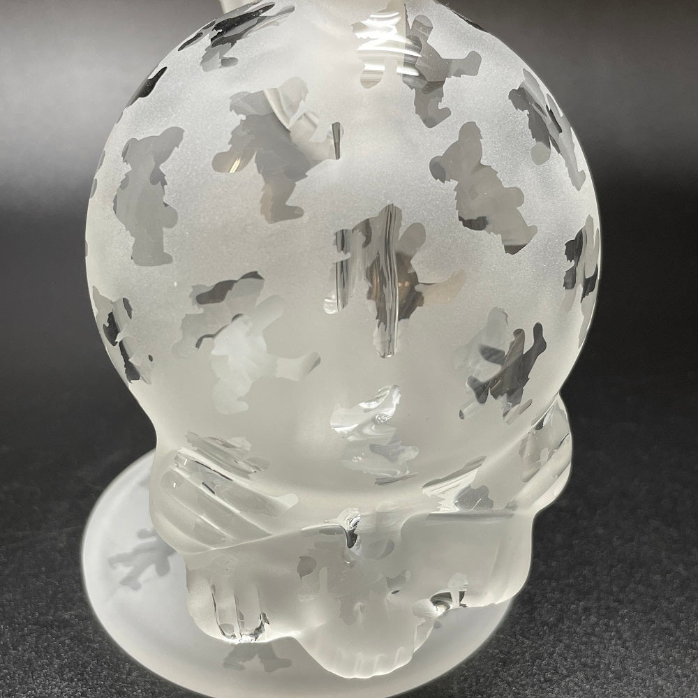 Paulie 2 Fingers Sandblasted Skull Dancing Bears Bubbler with Blasted Maria Neck