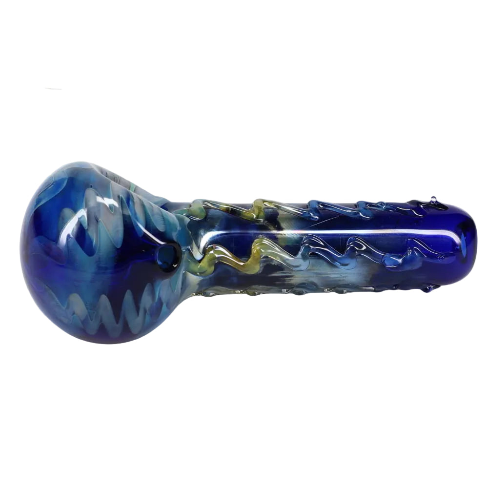 Matty White Glass Cobalt Blue Lightning Bolt Spoon