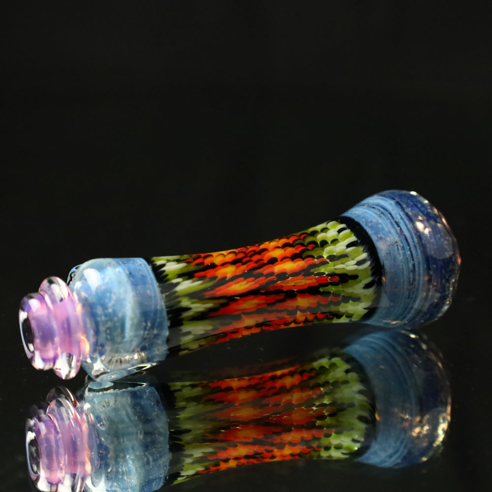 Rotational Science Glass Cold Worked & Faceted Peyote Stich Chillum #29 / FUM/CRSH