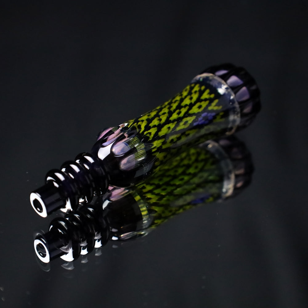 Rotational Science Glass Cold Worked Peyote Stich Chillum #15 / BLK/CLR