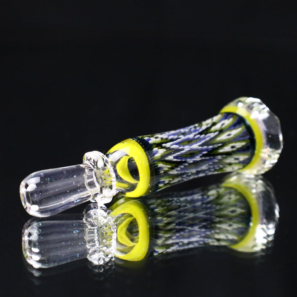 Rotational Science Glass Faceted Peyote Stich Chillum #27 / CLR/CRSH