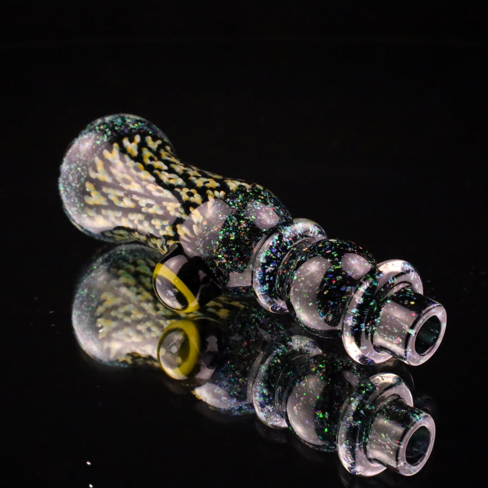 Rotational Science Glass Faceted Peyote Stich Chillum #1 / YELL