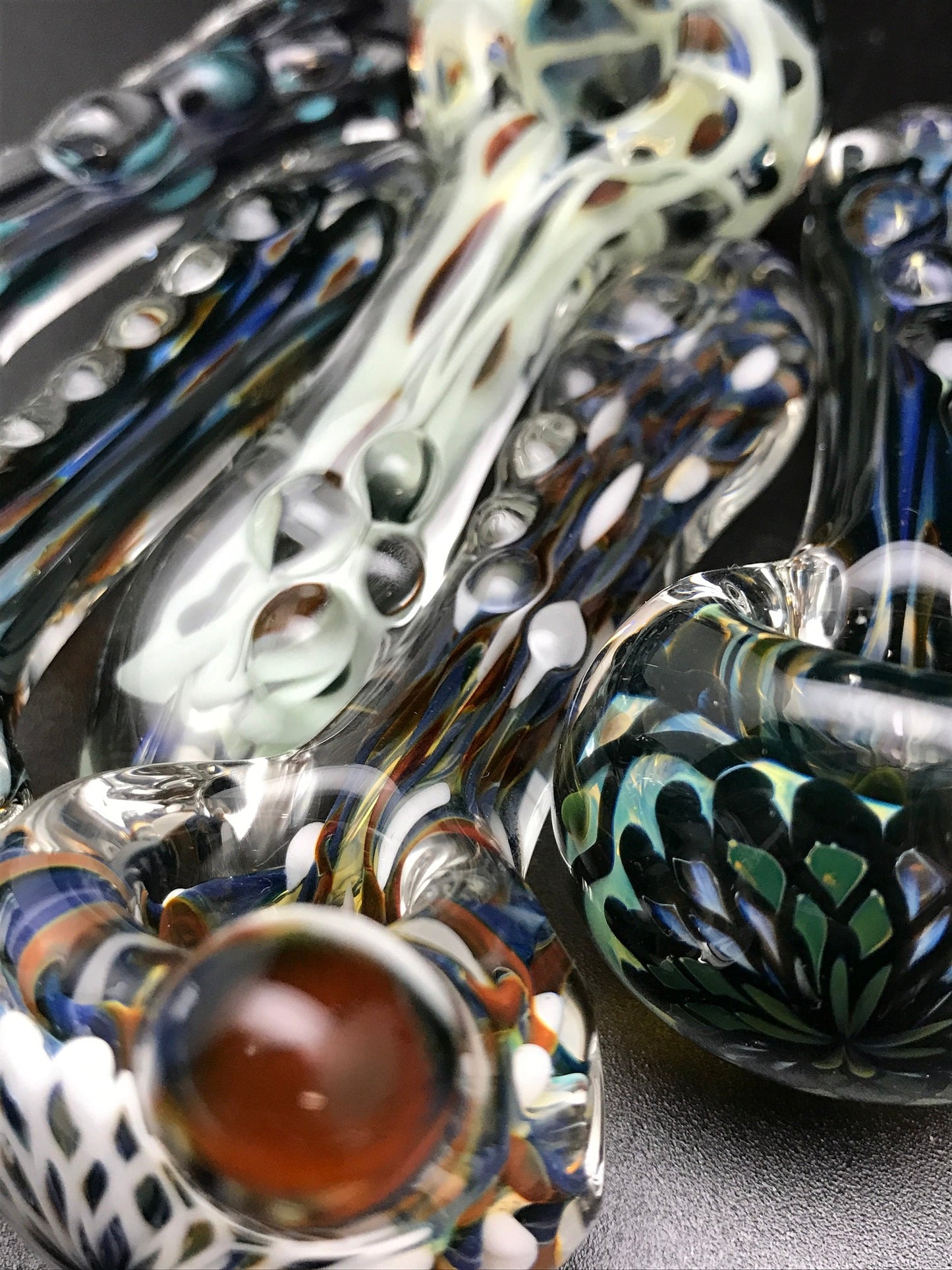 Rotational Science Glass Mixed Color Ratticello Pipe