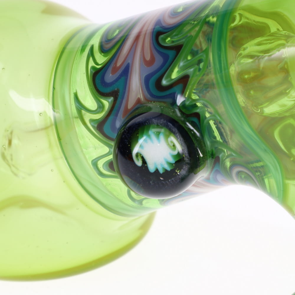 Slob Glass Dewar Layback Bubbler - Ghost Chartreuse