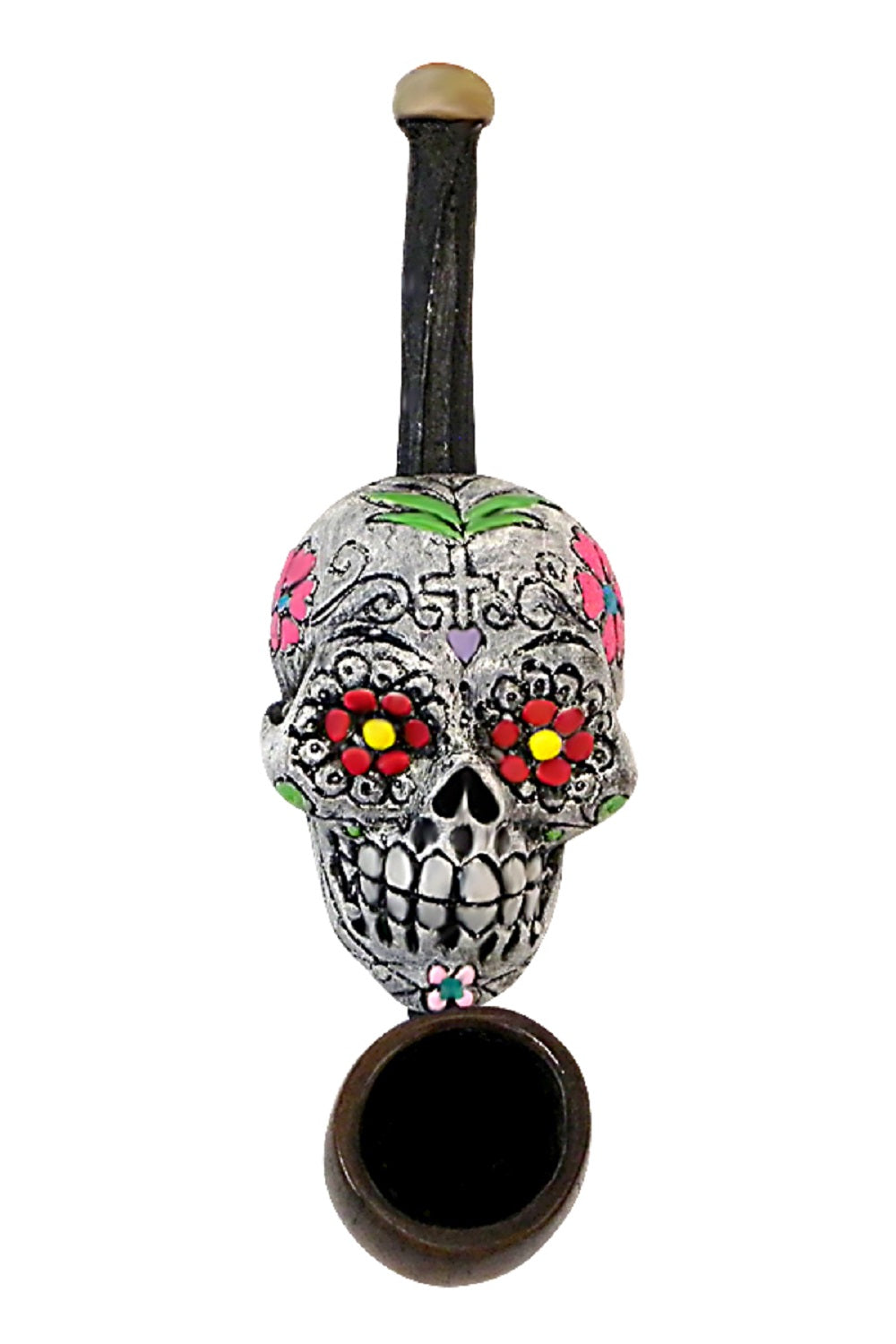 Resin Sugar Skull Pipe - Small