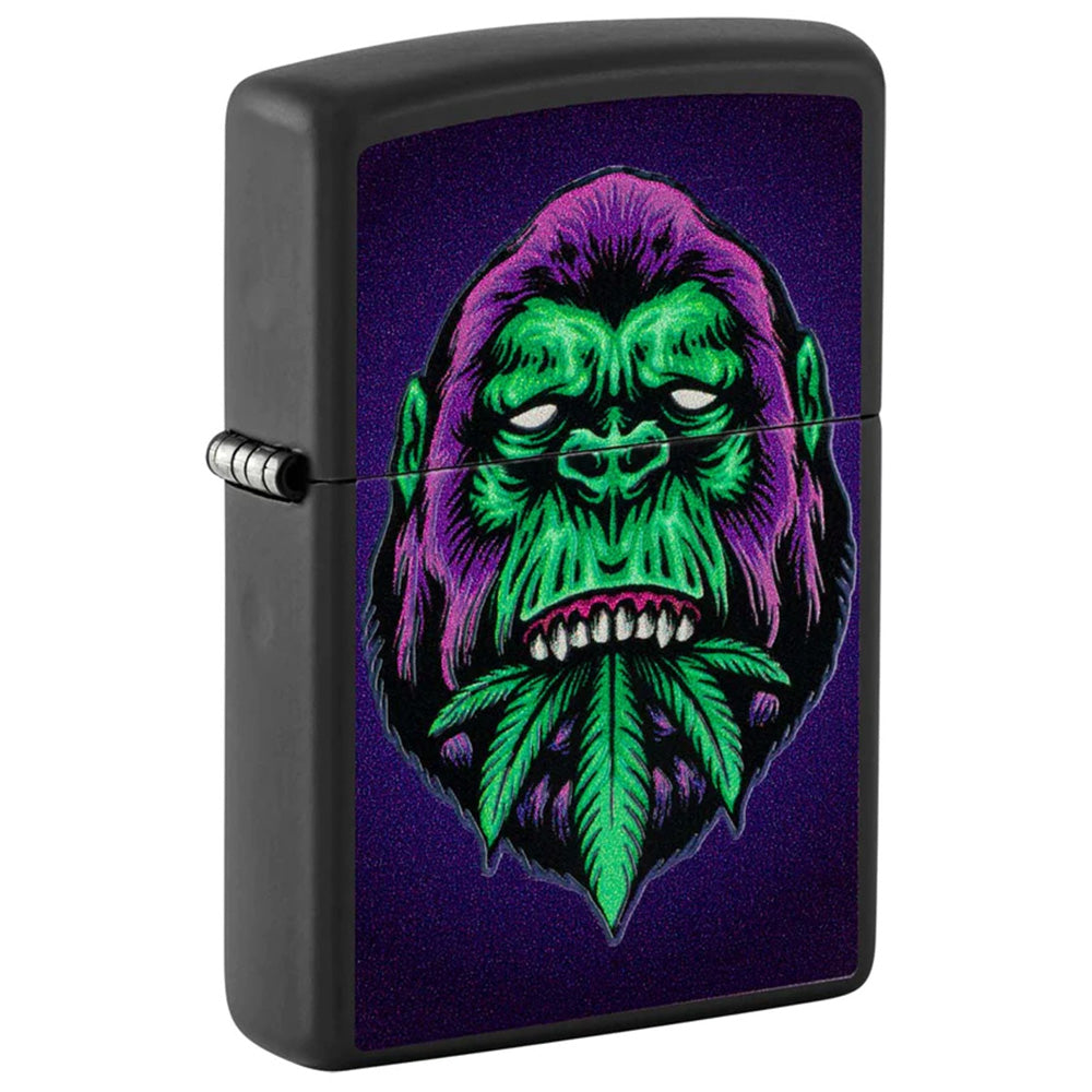 Zippo Lighter Blacklight Gorilla w/ Weed Leaf – Emporium Smoke Shop, image size:1000x1000
