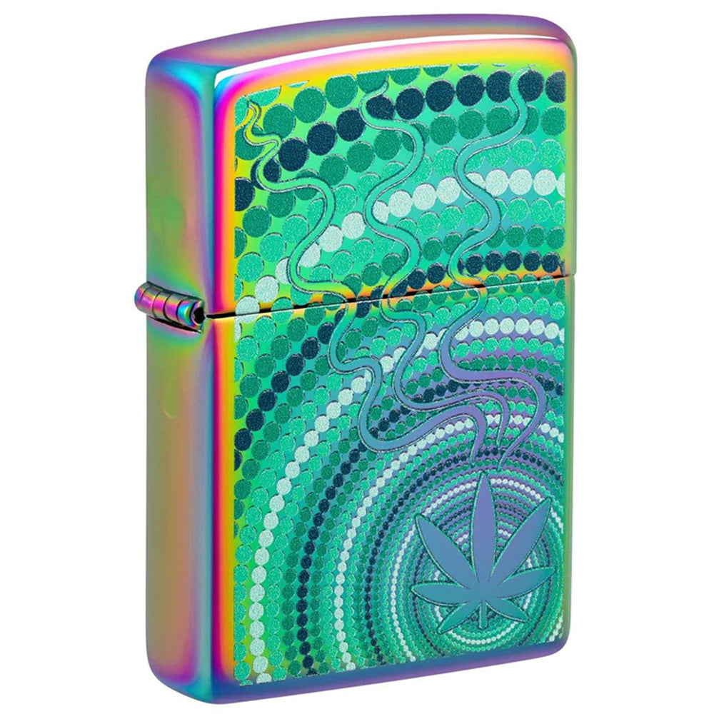 Zippo Lighter Multi Color Weed Leaf Design