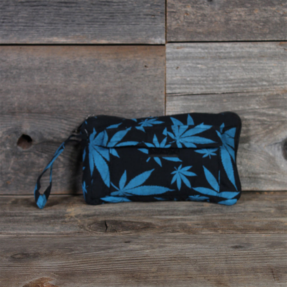 Pot Leaf Padded Stash Bag with Double Pockets - 8x5 SALE