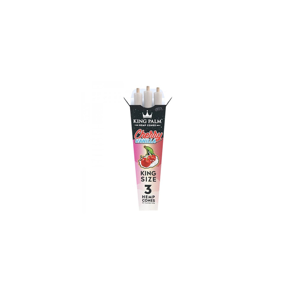 King Palm Cherry Vanilla King Size Hemp Cones 3 pack