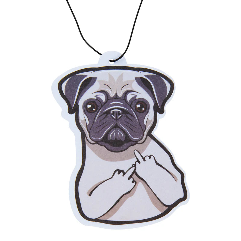 Fresh Fresheners Middle Finger Pug Car Hanger