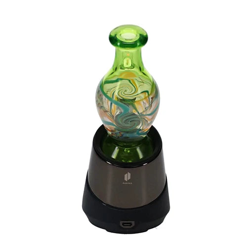 Windstar Glass Green See Through Lava Lamp Dry Peak Top