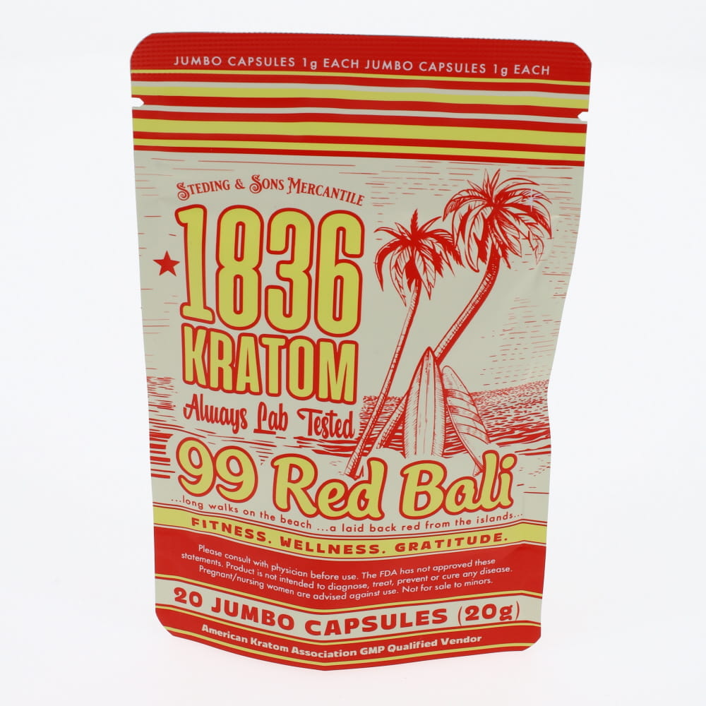 1836 Kratom - 99 Red Bali - 20ct Capsules