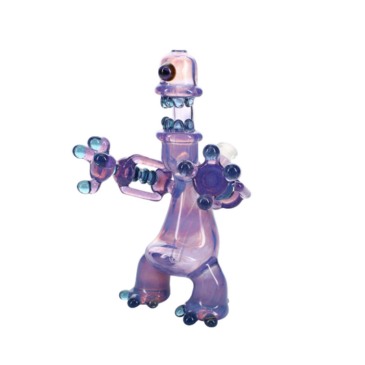 Luke Trzop Glass Bot Purple Large Bubbler