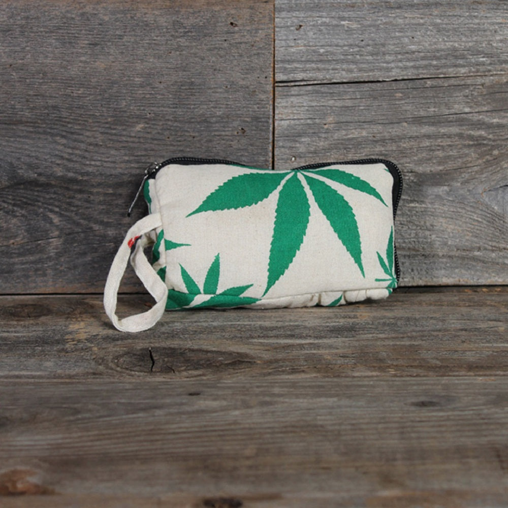 Pot Leaf Padded Stash Bag with Single Pocket - 5.5 x 3.5 SALE