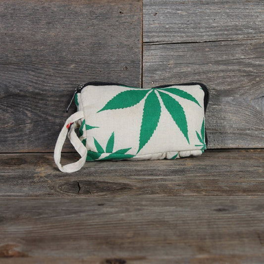 Pot Leaf Padded Stash Bag with Single Pocket - 5.5 x 3.5 SALE