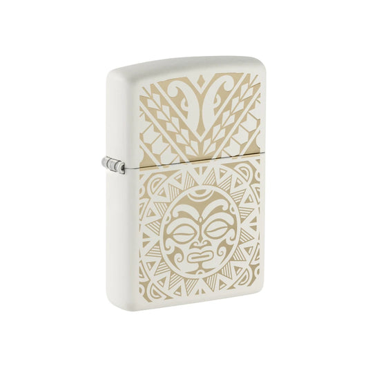 Zippo Lighter Maori Tattoo Design White Matte