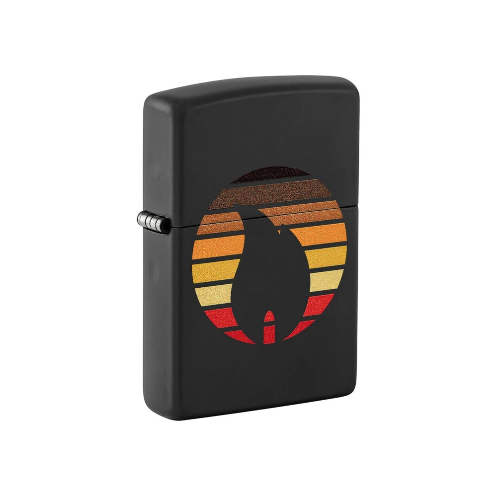 Zippo Lighter Color Block Zippo Flame Black Matte
