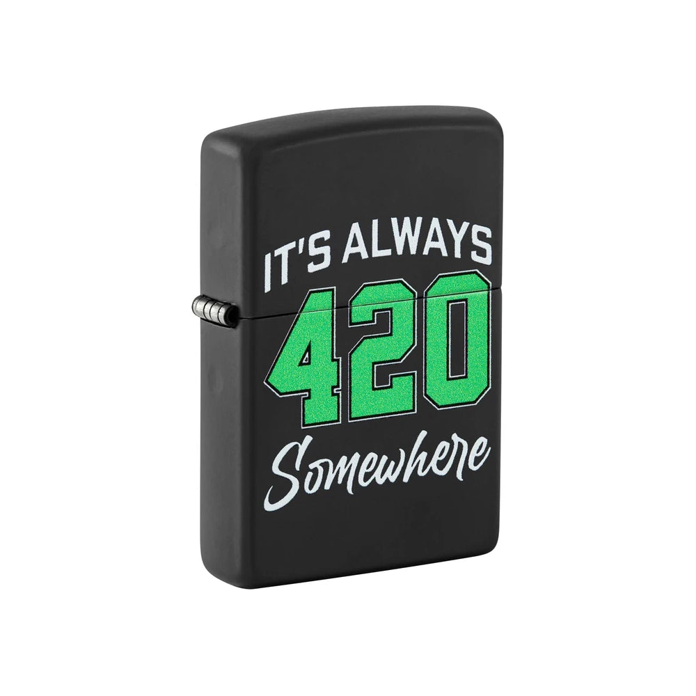 Zippo Lighter It's Always 420 Somewhere Black Matte
