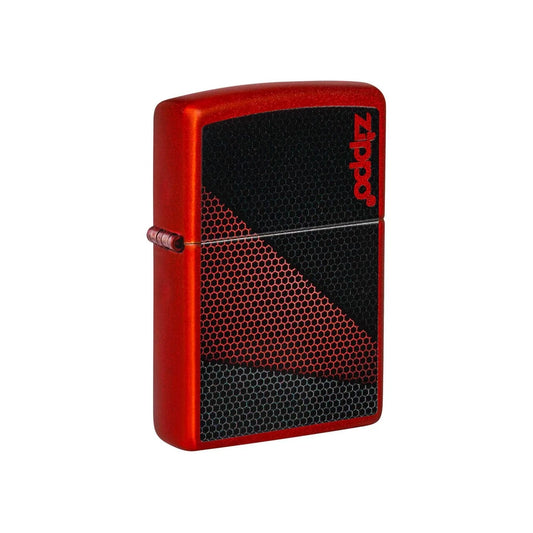 Zippo Lighter Honeycomb Design Metallic Red
