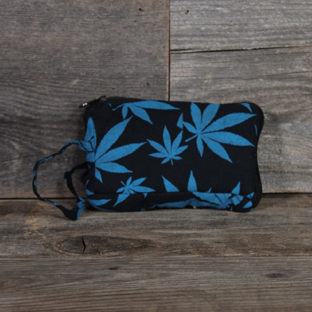 Pot Leaf Padded Stash Bag with Single Pocket - 5.5 x 3.5 SALE