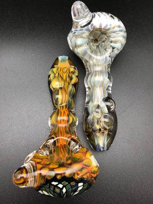 Rotational Science Glass Fumed Dot Fillacello Mixed Color Spoon - Large