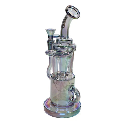 Vault Glass Iridescent Recycler w/ Perc Rig - 10"