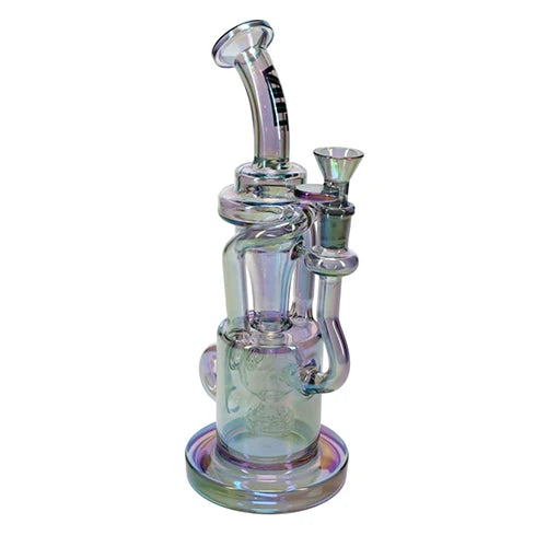 Vault Glass Iridescent Recycler w/ Perc Rig - 10"