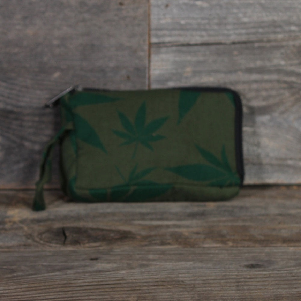 Pot Leaf Padded Stash Bag with Single Pocket - 5.5 x 3.5 SALE