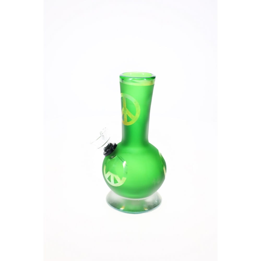 Soft Glass 6" Small Flask Bubble with Base Water Pipe