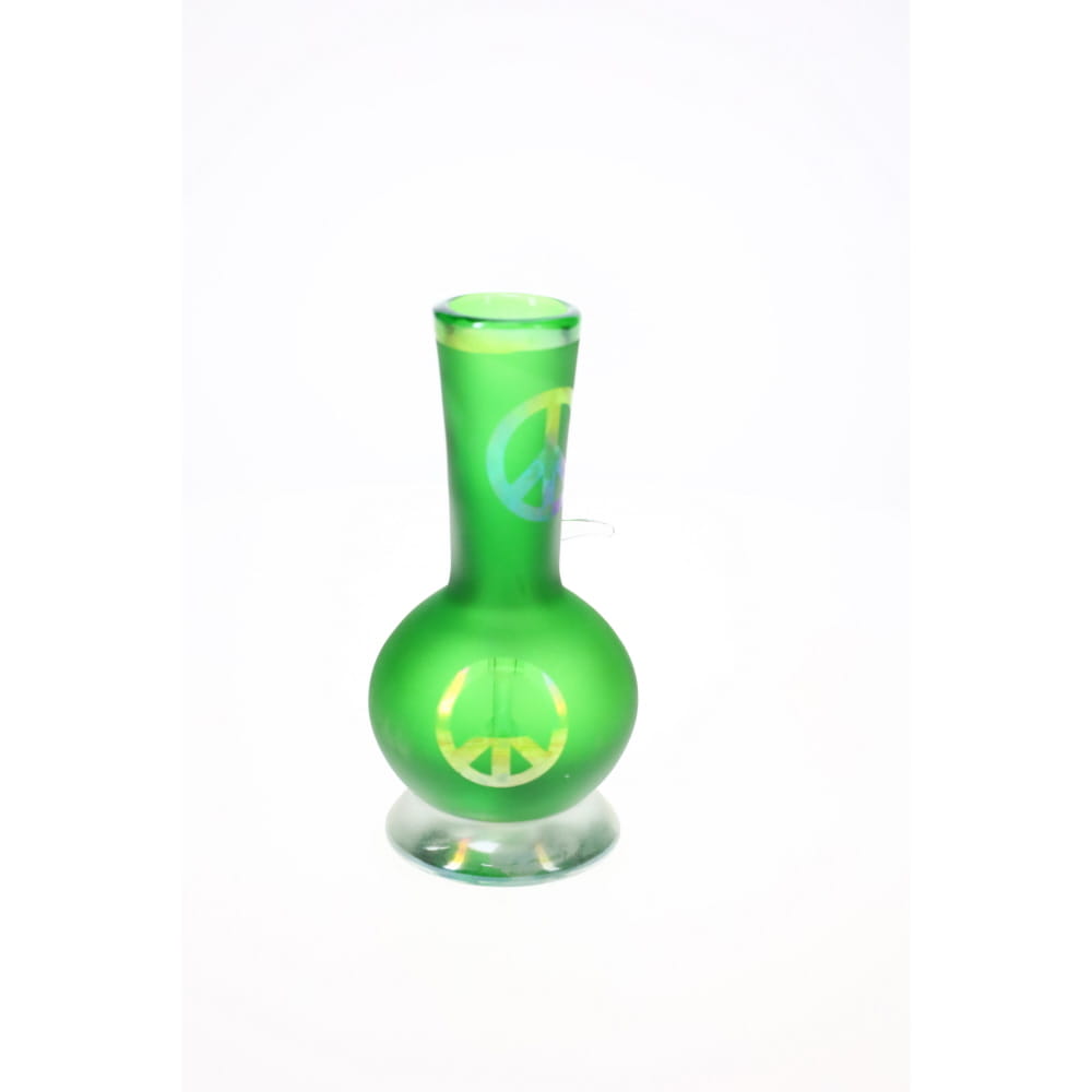 Soft Glass 6" Small Flask Bubble with Base Water Pipe