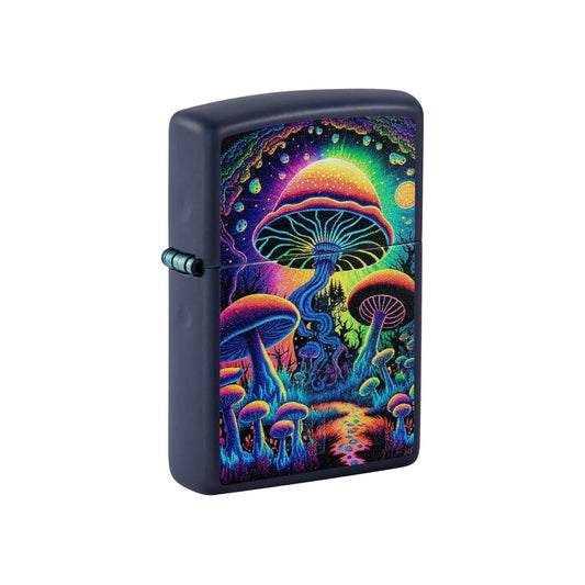 Zippo Lighter Mushrooms & Weed Leaf Black Light