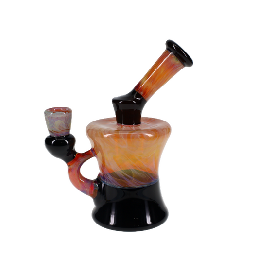 Jack Steele Glass Amber Purple/Black Bubbler