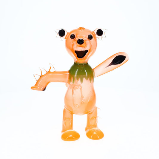 Addison Hanna Glass Dancing Bear - Orange Banger Hanger