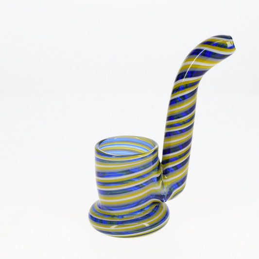 Addison Hanna Glass Blue/Yellow Linework Standing Proxy Lock #2