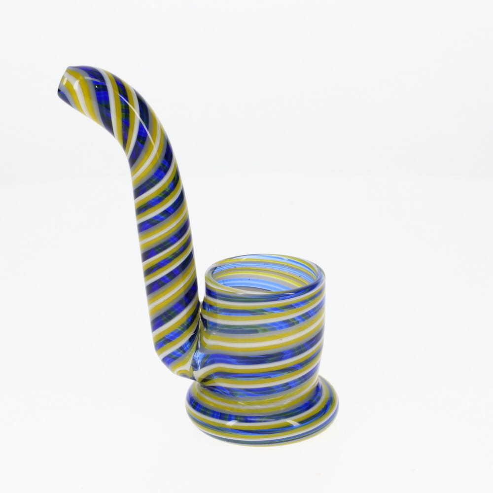 Addison Hanna Glass Blue/Yellow Linework Standing Proxy Lock #2