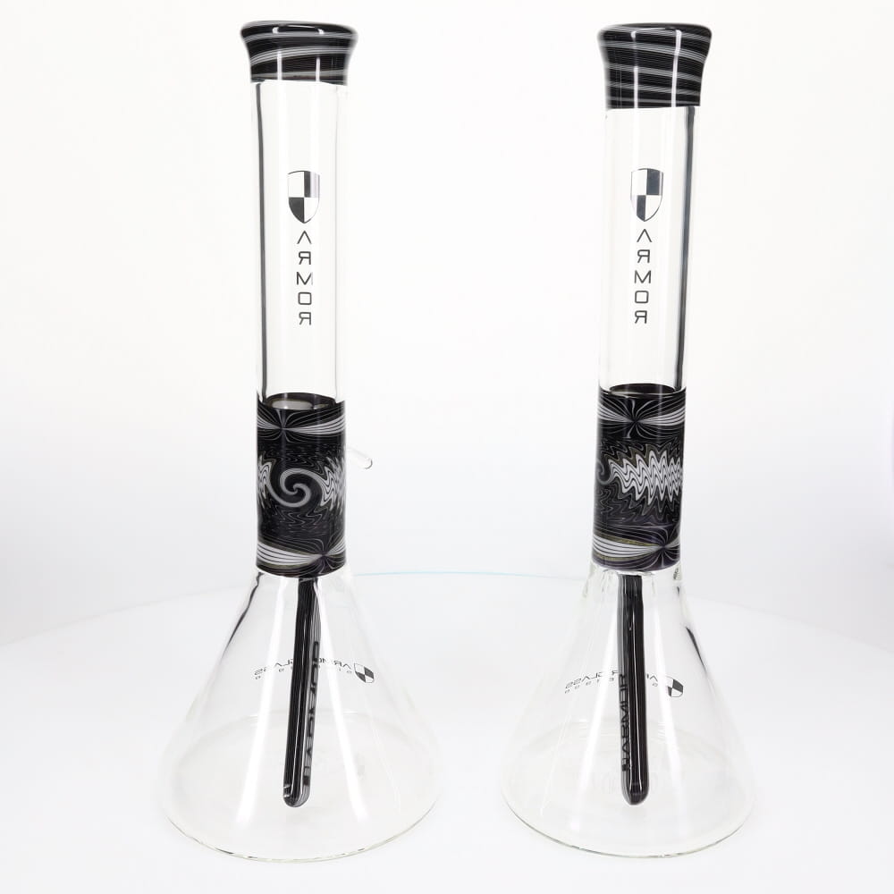 Armor Glass Black & White Wig Wag 45mm Beaker