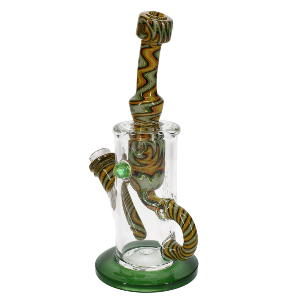 Augy Glass Green & Yellow Linework Incycler