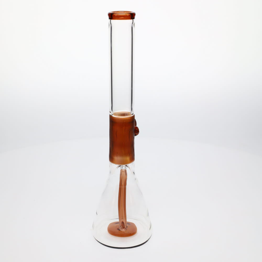 Chad G Glass Sandblasted Wood Grain Trim Beaker Water Pipe